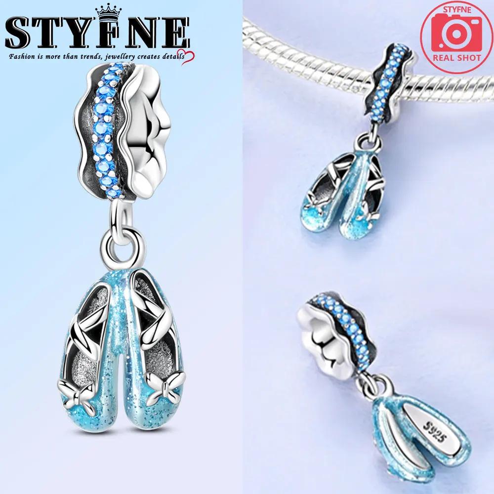 Exquisite Copper Ballet Dance Shoes High Top Canvas Shoe High Heels Charms Beads Fit Diy Bracelet Fine Birthday Jewelry Gift