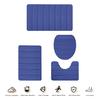 4 Peças/Conjunto Tapete de Banheiro de Esponja Tapete de Banho Absorvente de Água Antiderrapante Lavável à Máquina Tapete de Chão para Banheira Chuveiro Vaso Sanitário