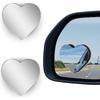2Pcs Cars Heart Shaped Blind Spot Mirrors Car Side Mirror Blindspot Adjustabe Angle Removable Wide Angle Convex RearView Mirror for Enhanced Safety