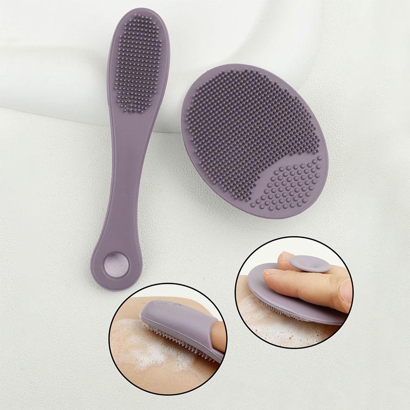 New 2pcs Face Massage Brush Silicone Face Scrubber Pore Cleaner Skin Care Brush Cleansing Face Brush XLS01