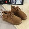 Winter Ankle Boots Men Moccasin Stitch Napped Padded Lined Metal Eyelets Block Tread 39-45