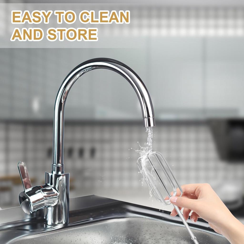 4Pieces Hand Mixer Accessories Stainless Steel Whisks Cooking Mixer Attachments for Effortless Mixing of Eggs Flour