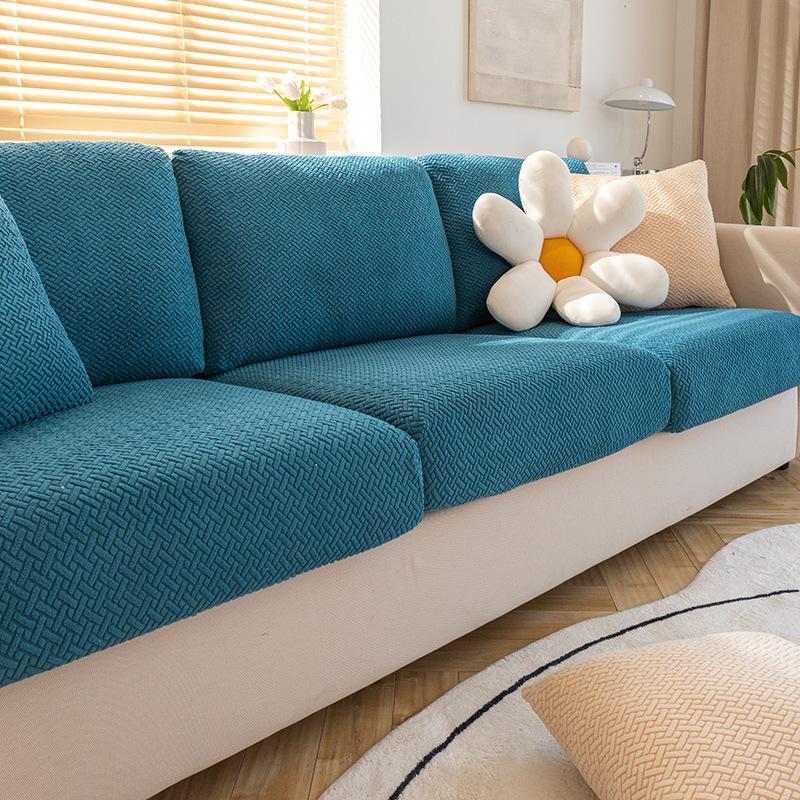 Jacquard Sofa Cover Stretch Fabric Sofa Seat Cushion Cover For Living Room Removable Spandex Seat Case Chaise Lounge Home Pets