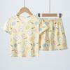 2-piece Summer Children's Comfortable and Versatile Cute Short Sleeved Shorts Set for Boys and Girls Casual Home and Outdoor Set