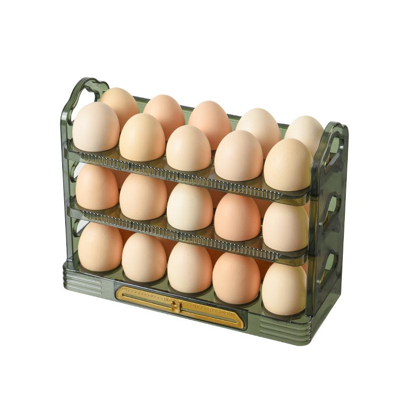 Egg Storage Box New Can Be Reversible Three Layers Of 30 Egg Tray Refrigerator Organizer Food Containers Kitchen Storage Boxes