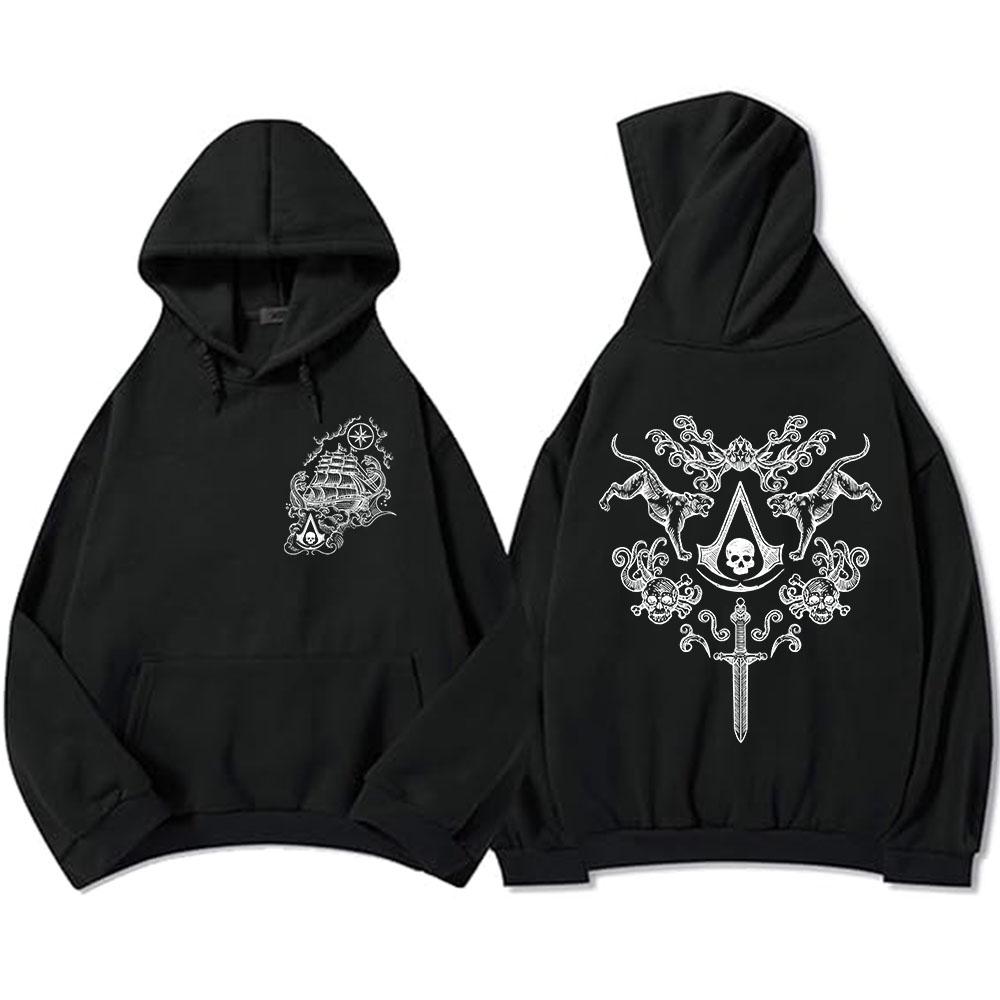 Assassin's Creed Black Flag Resynced Game Hoodies Unisex Streetwear Long Sleeve Hooded Sweatshirts Graphic Tops