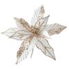 Feiertagsdekoration-Set mit 6 glitzernden Weihnachtsstern-Ornamenten mit Stäben für Weihnachtsbäume und saisonale Auslagen