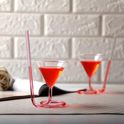 Spiral Kokteyl Bardağı Döner Martini Yaratıcı Uzun Kuyruk Saman Şarap Kadehi