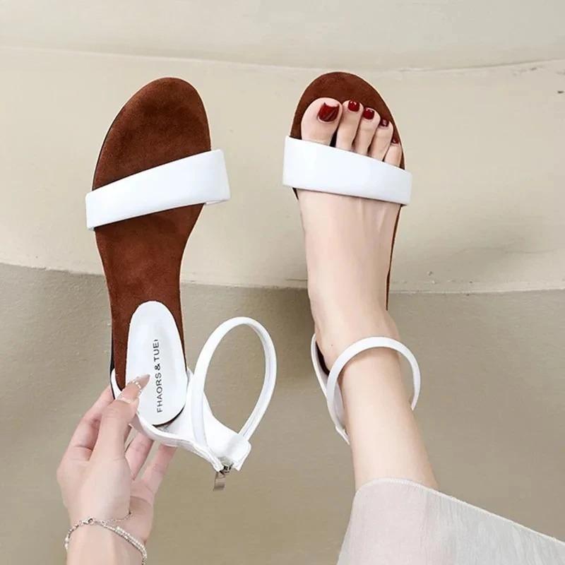 Fashion Heeled Sandals Women Leopard Chunky Shoes Fashion Designer New 2025 Summer Slippers Trend Casual Walking Zapatillas De Mujer