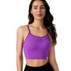 Women's Colorblock Seamless Knit Retro Sports Tank with Chest Pads and Spaghetti Straps