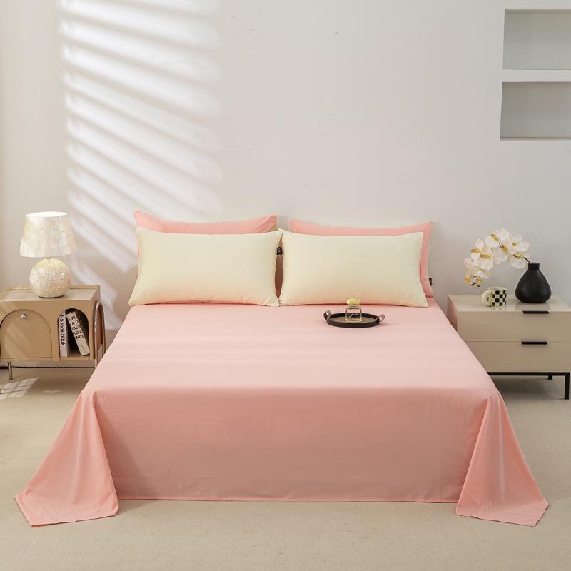 Premium 100% Long-Staple A-Grade Pure Cotton Satin Bed Sheet for Dorms