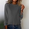 Women's Fashion Casual Solid Color Round Neck Split Hem Raglan Sleeve Long Sleeve Sweater Top