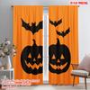 2pcs,2D Plane Printing Curtains Halloween Pumpkin (11) Polyester Woven (without Rod) All Seasons Ldeal for Season Home Decor for