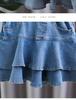 Dívčí džínová dortová sukně v korejském stylu - Jarní/letní módní krátká sukně/kalhoty