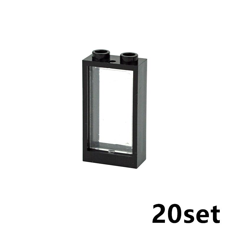 Compatible With 60593 60602 MOC Building Blocks DIY Educational  1x2x3 Window Doors Frame With Glass Accessories For Children