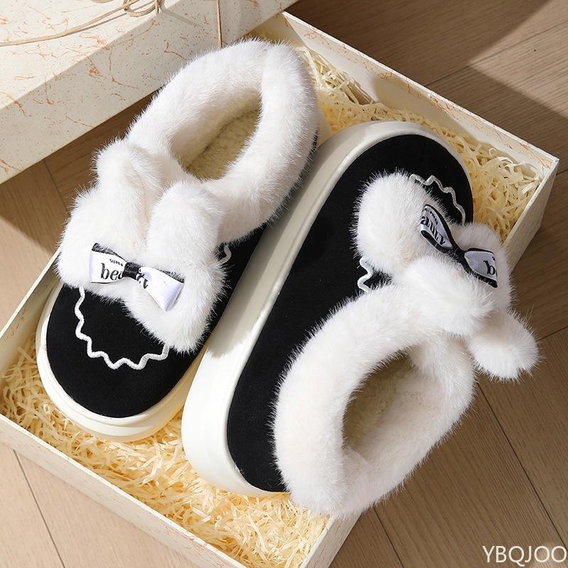 Fashion Fashionable Versatile Slippers Women Winter New Casual Minimalist Comfortable Snow Cotton Shoes Thick Soles Plush Women Shoes