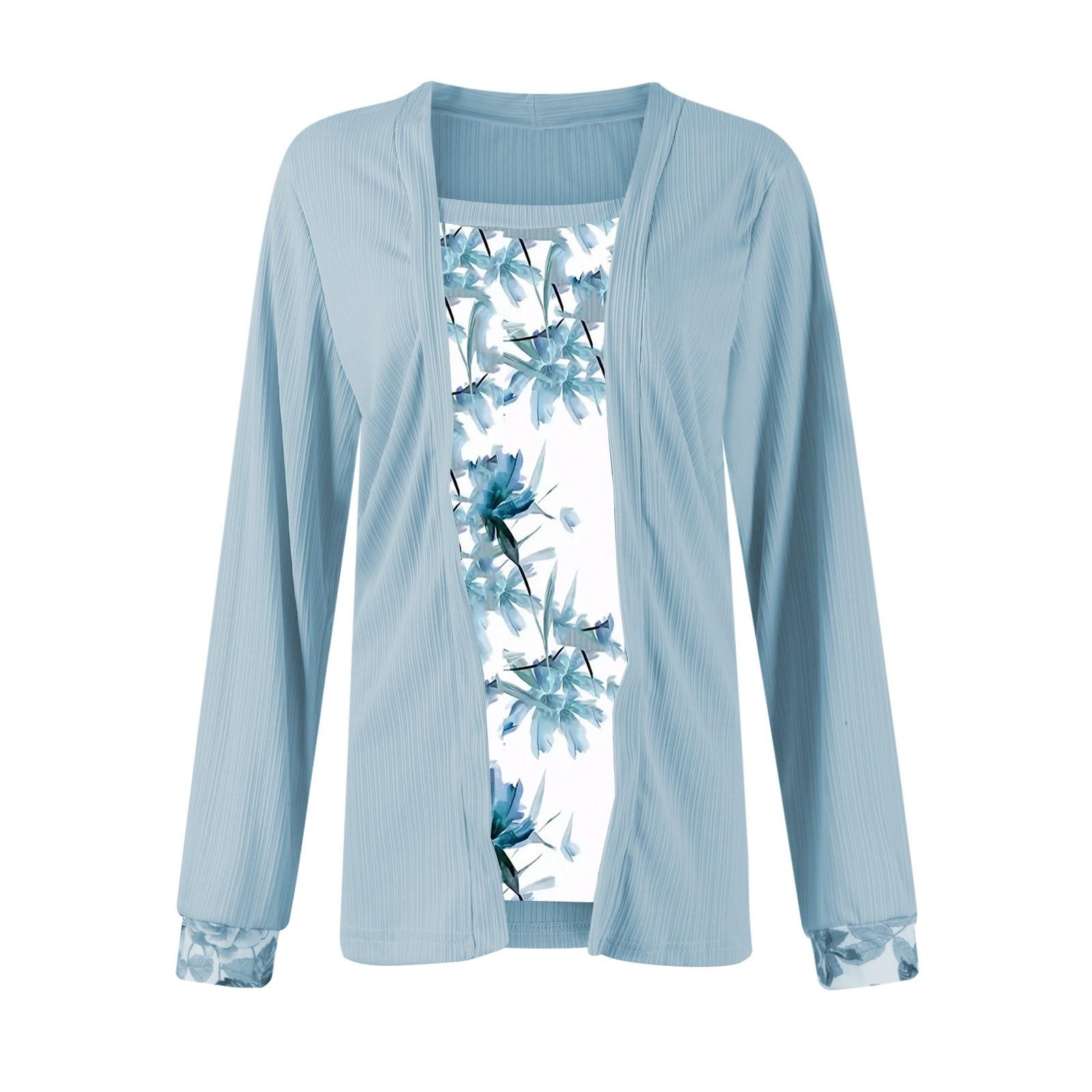 

Женская футболка с квадратным вырезом и длинным рукавом, напечатанная в виде цветка, для женщин, весна и осень S