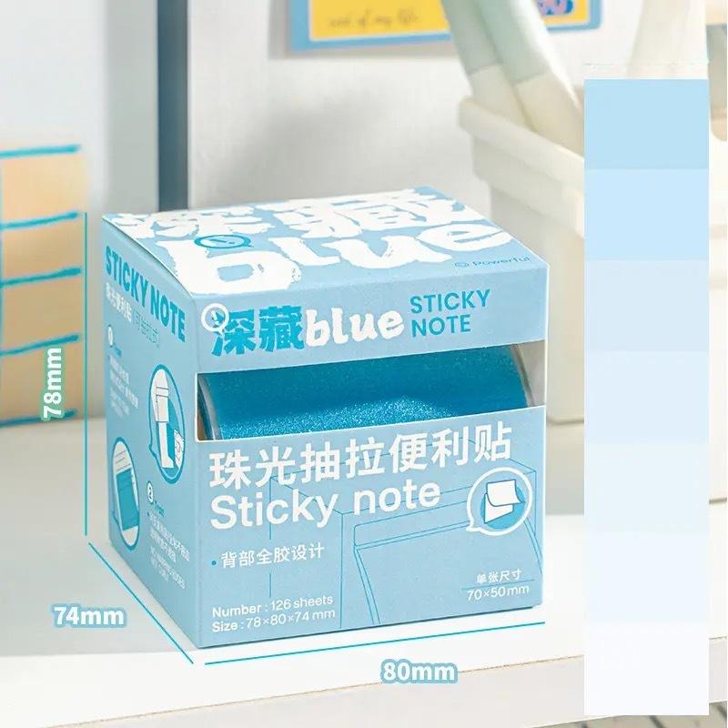 126sheet/set Pearlescent Gradient Color Sticky Note Transparent Keys Word Memo Pad Waterproof Knowledge Record Paper Student