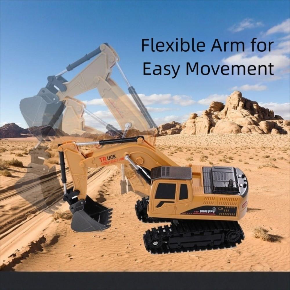 Yellow RC Excavator Toy Plastic Alloy Crawler Excavators Remote Control Excavator  Children's Gift
