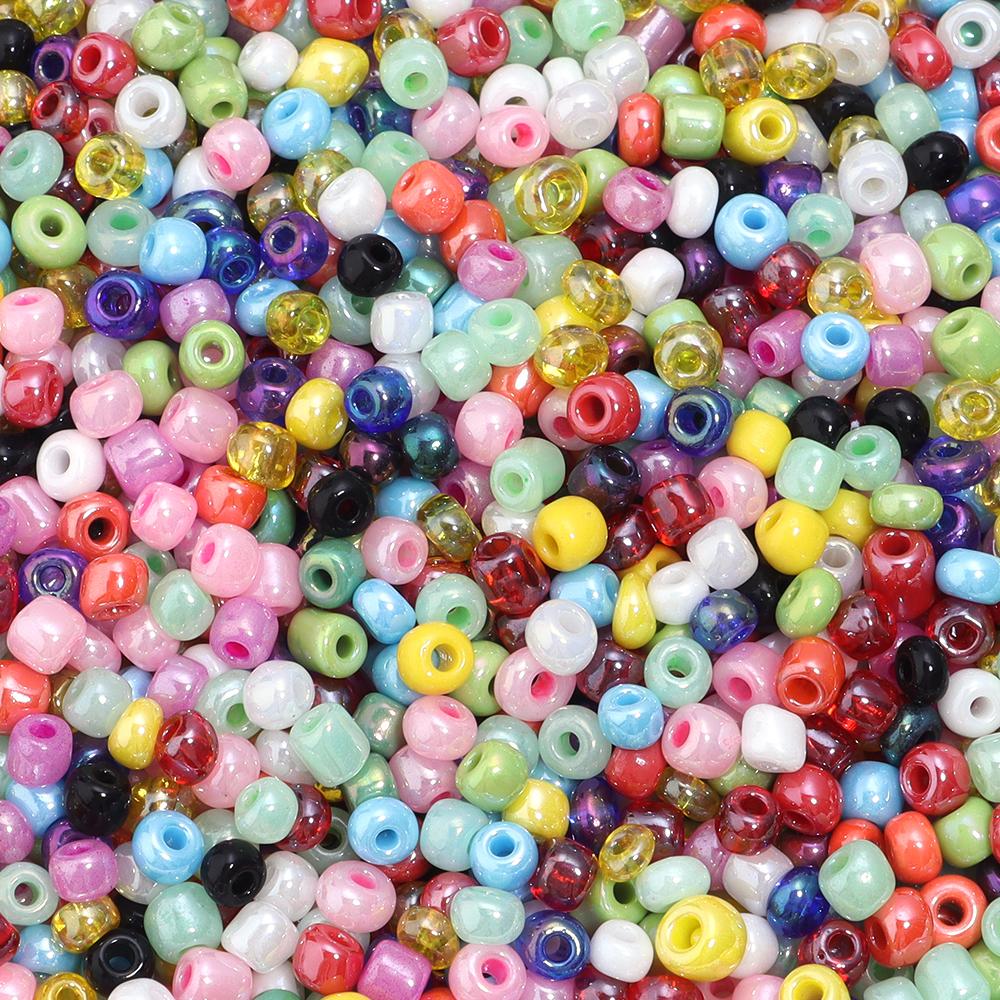 40g 4mm Glass Seed Beads Colorful Charm Czech Spacer Rice Beads For Handmade Bracelet Earring Making DIY Jewelry Accessorise