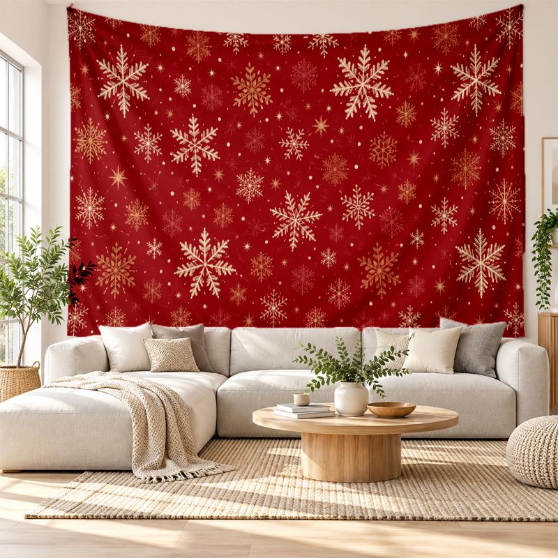 Weihnachtlich bedruckter Wandteppich für Schlafzimmer Wohnzimmer Wanddekoration Feiertagsgeschenk