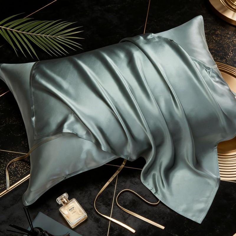 40 Momme 100% Pure Mulberry Silk Pillowcase With Adjustable Ties Solid Color Luxury Sleep Skincare Pillow Cover