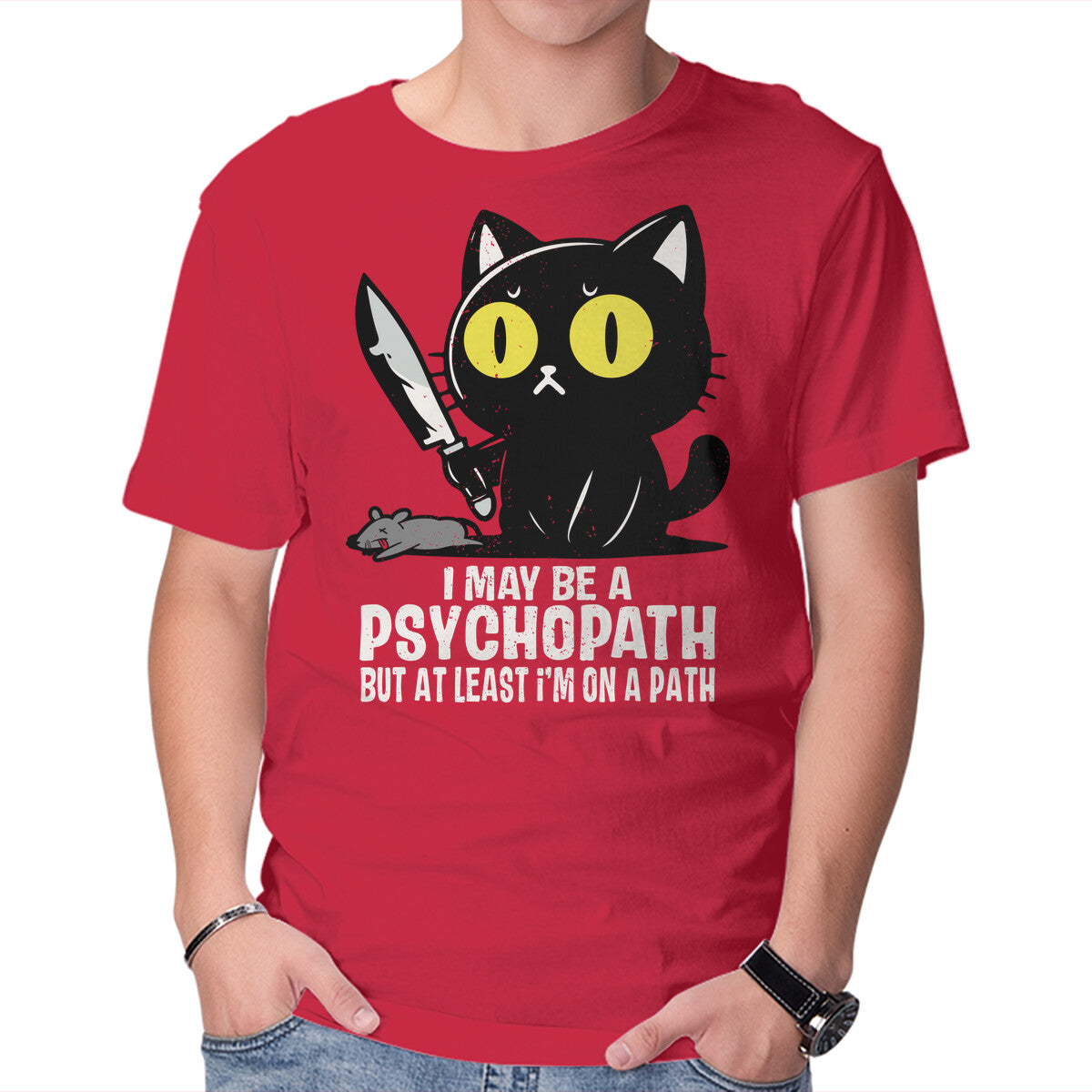 Unisex Crew Neck T-Shirt At Least On A Path Graphic Short Sleeve Casual Tee M