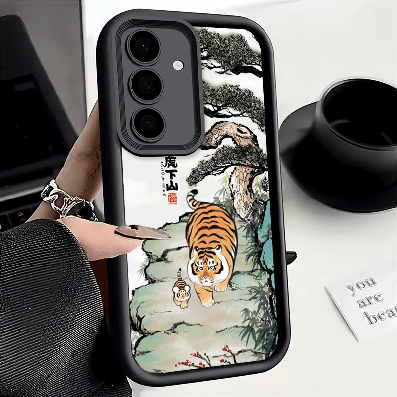 Phone Case for Samsung Galaxy A17 A16 A15 A14 A13 Cartoon Fat Tiger Funny A56 A36 A26 A55 A35 A25 A54 A34 A24 A53 A33 A23 A07 A0