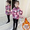 Girls' Cartoon Fleece Hooded Sweatshirt - Autumn/Winter 2025 Kids' Fashionable Thick Top