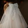 Bridal Veil Bride Elaborate Tulle Lace Bow Short Bachelorette Party Hen Party Bride Veil Hen Party Head Scarf
