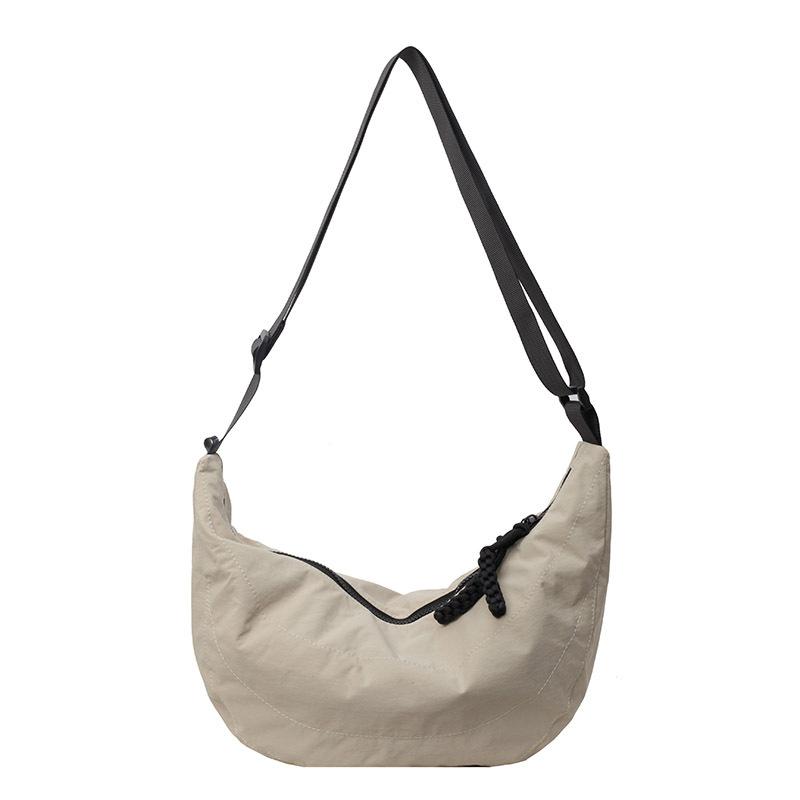 Korean version diagonal span bag Harajuku large capacity shoulder shoulder unisex dumpling bag crescent nylon underarm shoulder bag