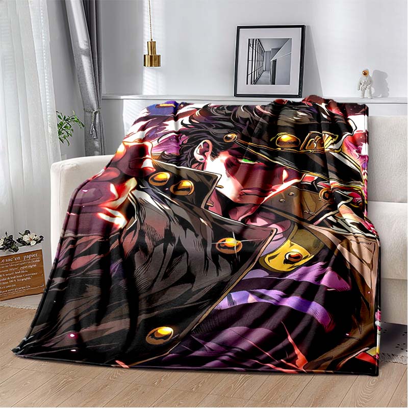 3D Cartoon Anime J-JoJo's Bizarre Adventure Bedruckte Decke Haus Sofa Bettbezug Wohnzimmer Schlafzimmer Dekoration Warme Weiche Decke