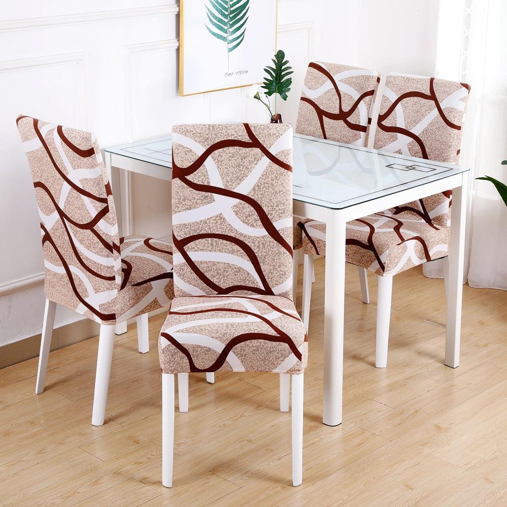 1/2/4/6 Pieces Printed Chair Cover Washable Big Elastic Kitchen Chair Covers Stretch Seat Slipcovers For Dining Room Wedding