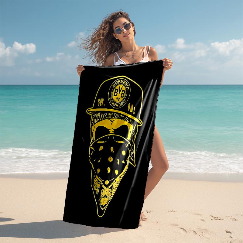 Proof Beach Towel with Borussia Dortmund Pattern - Soft,absorbent,quick-drying,machine Washable - Perfect for Swimming,camping,bathing