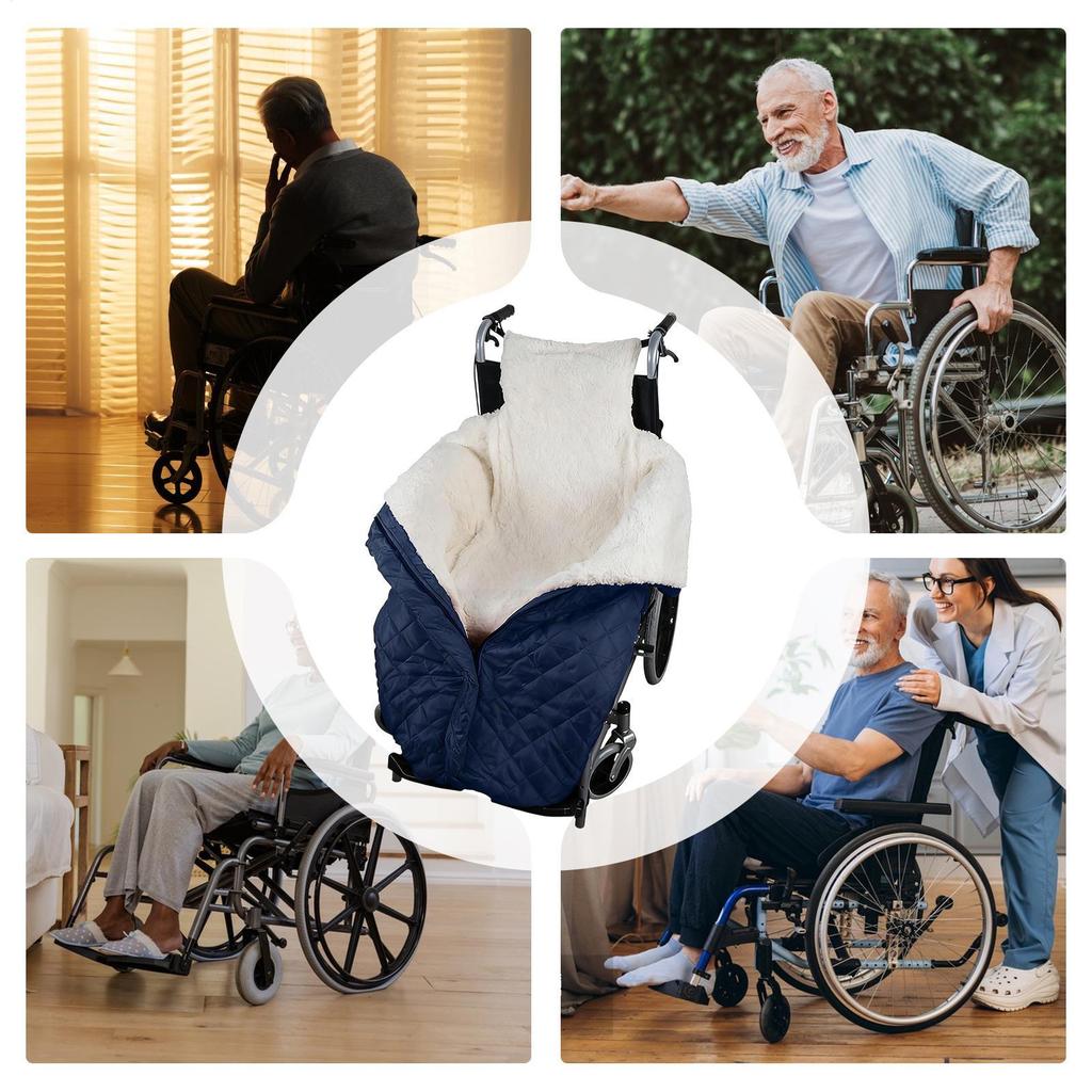 Wheelchair Blanket Waterproof Warm Fleece Lined Recliner Chair Pocket Warmer Wheelchair Fleece Blanket For Women Men Senior