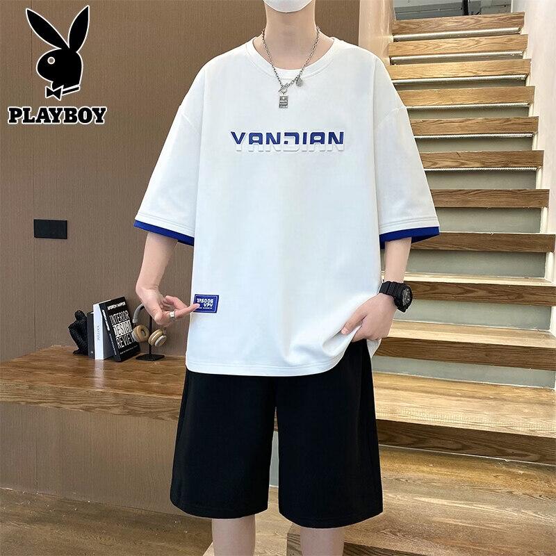 PLAYBOY Men s Summer Casual Two-Piece Set XL
