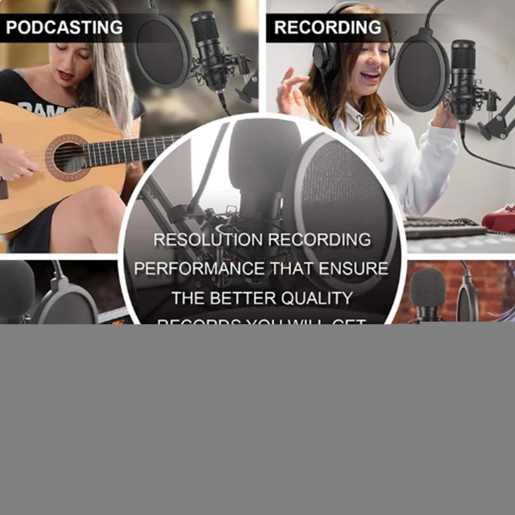 Condenser Microphone Set Multi-purpose Streaming Microphone Kit Sound Card Microphone Stand