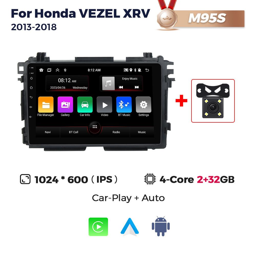 8+256G Android Auto Wireless CarPlay All In One Car Radio For Honda HR-V HRV XRV Vezel 2013-2019 Stereo GPS Multimedia Player BT