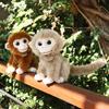 Big Eyed Golden Monkey Plush Long Tail Brown Monkey Dolls Baby Toy Monkey Stuffed Toy  Kids Toy