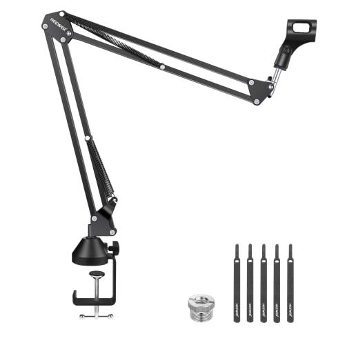 Neewer Suspension Boom Scissor Microphone Arm Stand with 3/8" To 5/8" Screws and Cable Ties for Blue Yeti, Snowball, Yeti X, Quadcast, and More, Maxim