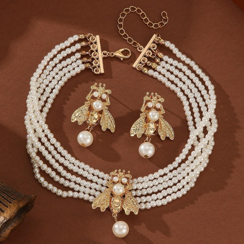 Animal Set Jewelry With Pearl Alloy Elements For Women Gift Givers Decoration