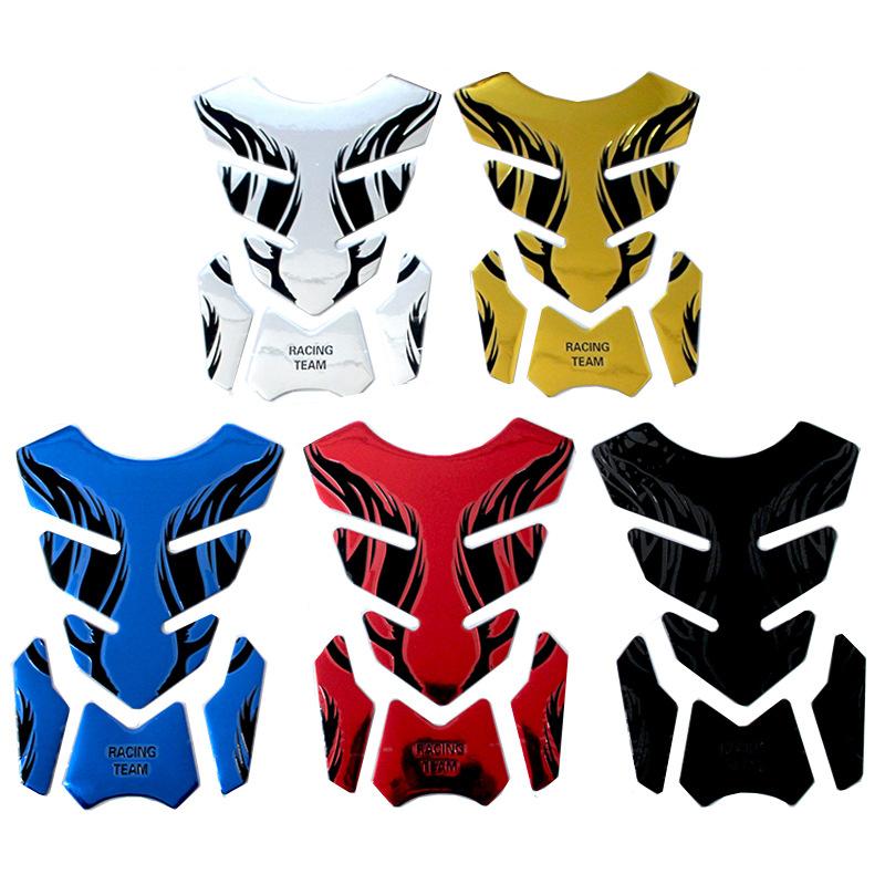 Motorcycle Tankpad Sticker Fishbone 3D Tank Pad Stickers Oil Gas Protector Cover Decoration Flame Motorcycle Accessories