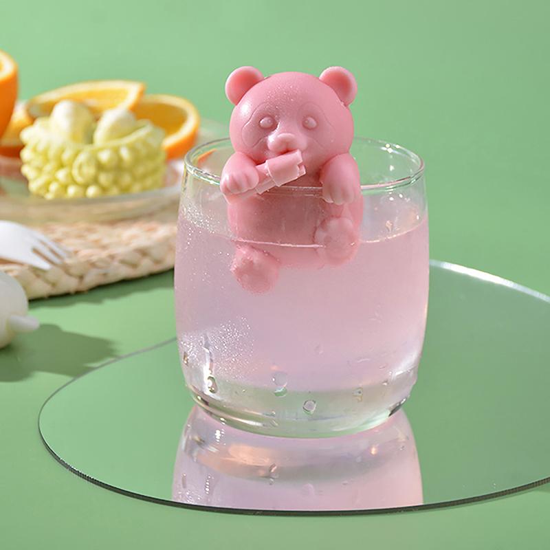 3D Frozen Panda Hanging Cup Silicone Mold Drink Ice Tray Cat Dog Loong Mold Animal Mousse Cake Jelly Mould Soap Candle Mold