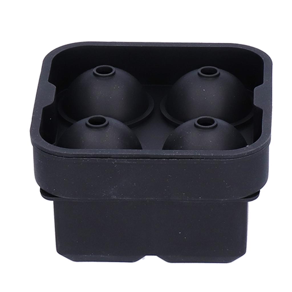 2 Stück Eisform 4-Fächer Wiederverwendbar Elastisches Silikon DIY Eiswürfelbereiter Form Tablett Schwarz