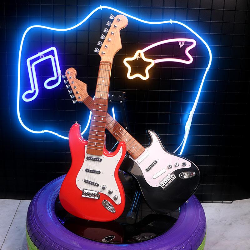 Children-size Electric Guitar Attracts Children Attention 4 String Guita Beginners' Level Guitar Puzzle and Musical Instruments