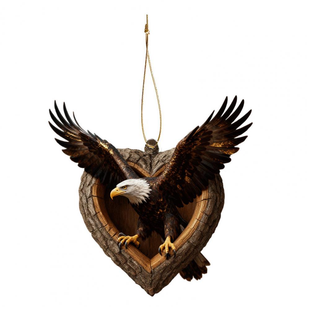 Christmas Ornaments 2D Acrylic Fox Eagle Birds Ornament Woodland Hanging Pendant for Xmas Tree Home Party Decor