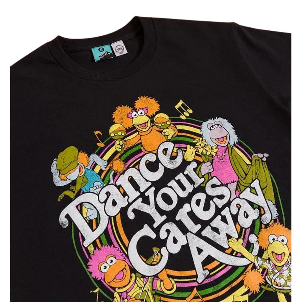 Fraggle Rock Unisex Adult Dance Your Cares Away Swirl T-Shirt