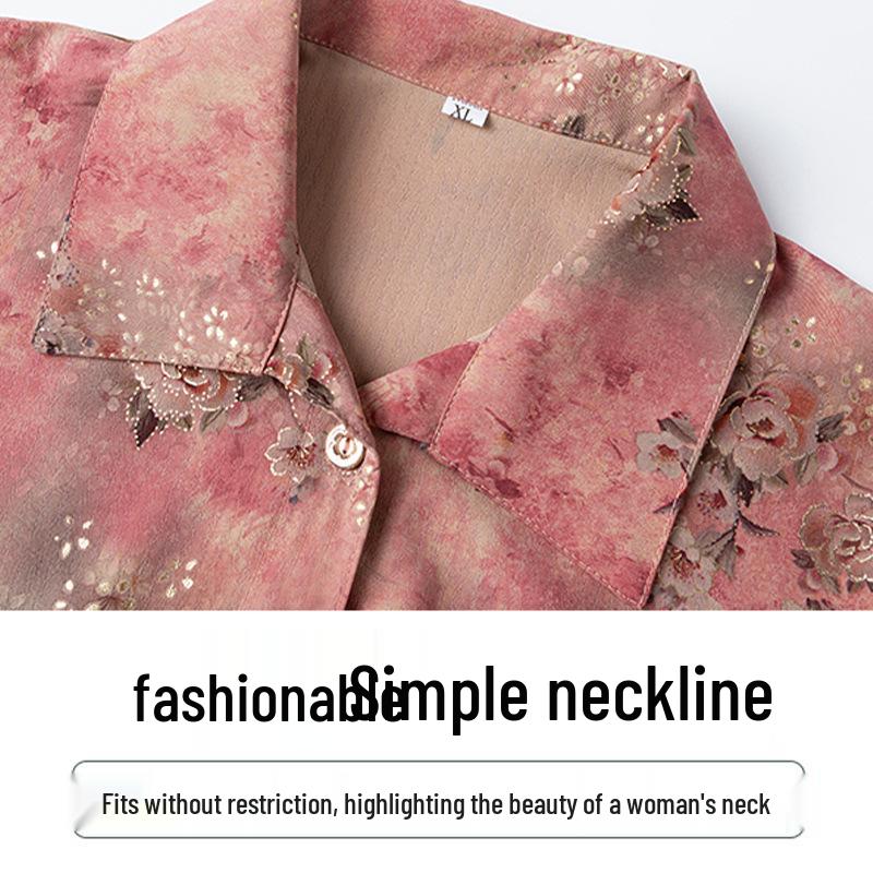 2026 New Style Summer Short-Sleeve Cardigan Tops for Middle-Aged and Elderly Women