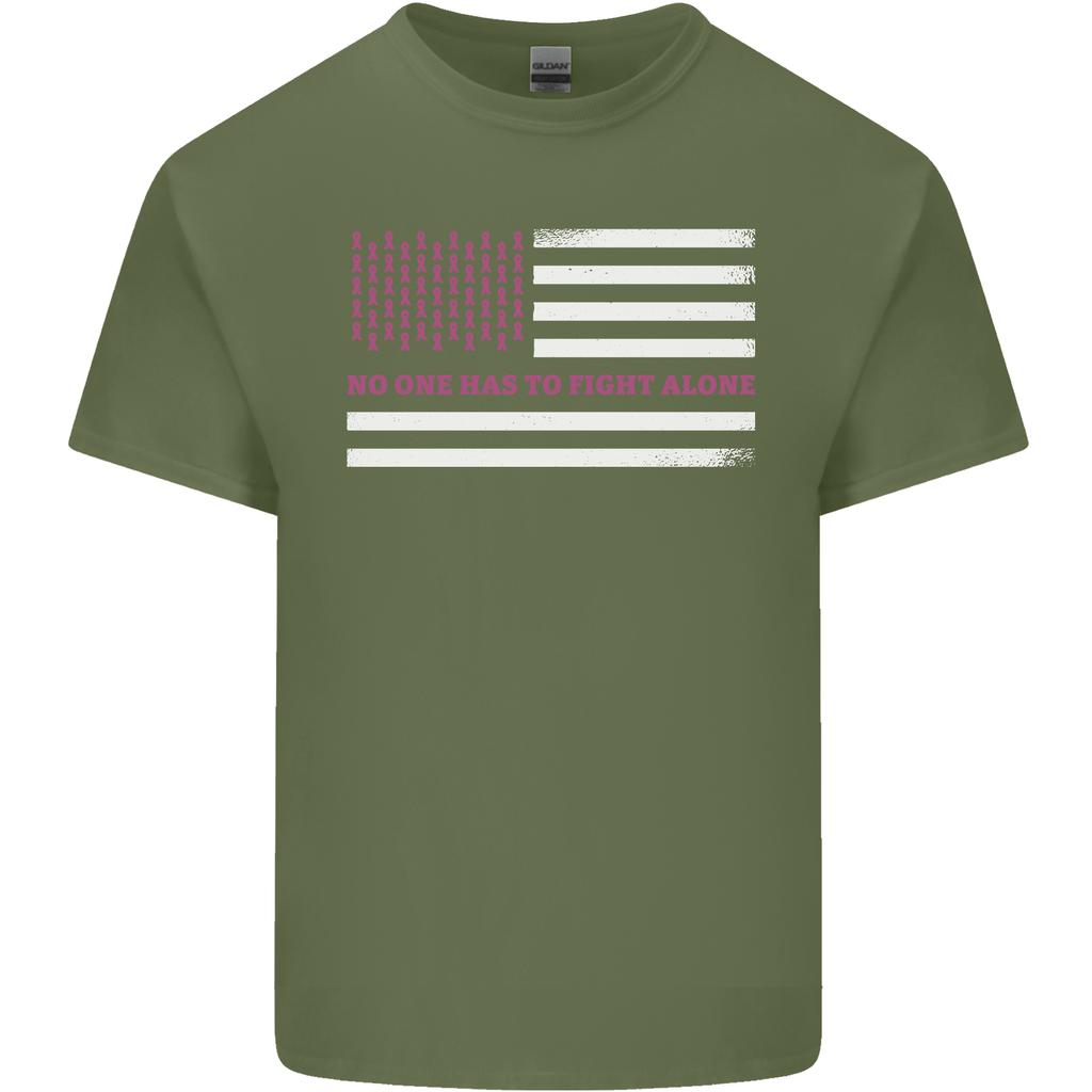 Breast Cancer Awareness USA Flag Unisexs Light Cotton TShirt
