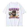 Vintage Never Cry Cat Funny Meme Graphic T Shirt Women Casual Humor Silly Cats Lover Tshirts Short Sleeve Tees Graphic T Shirts